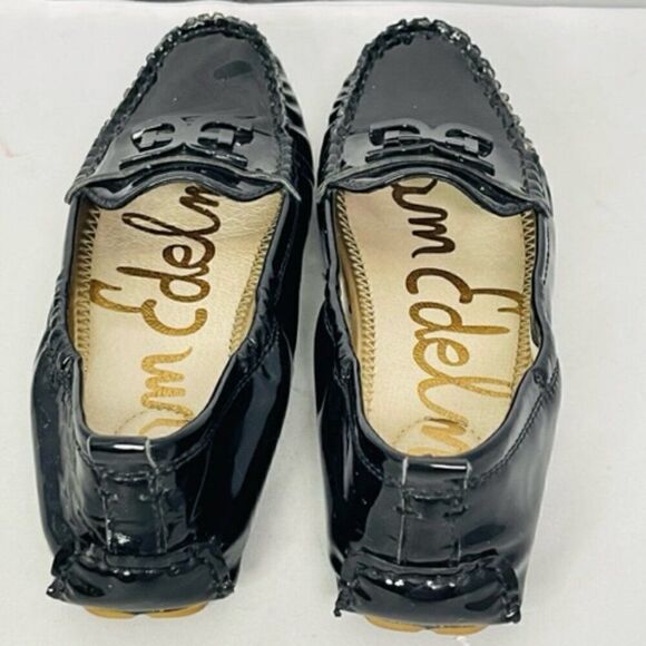 Sam Edelman Farrell Black Patent Leather Driving Moccasin Loafers 6 M Very Good - Picture 2 of 11